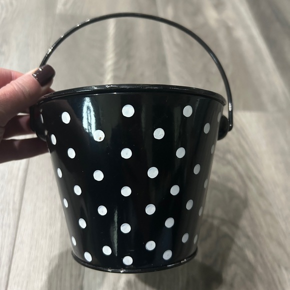 Cute Black and White Polka Dot Pail - Picture 1 of 2